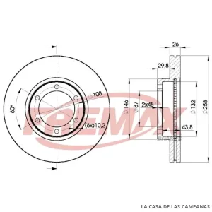 BD0004 DISCO DE FRENO DELANTERO