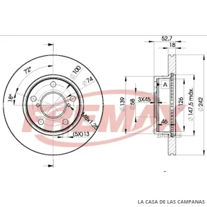 BD0032 DISCO DE FRENO DELANTERO