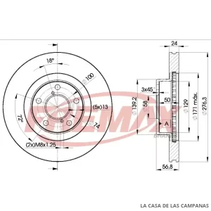 BD0034 DISCO DE FRENO TRASERO