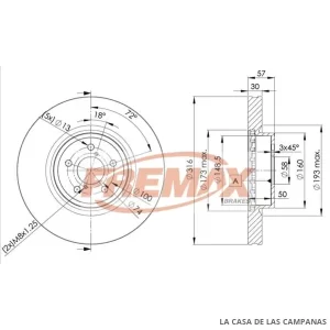 BD0035 DISCO DE FRENO DELANTERO