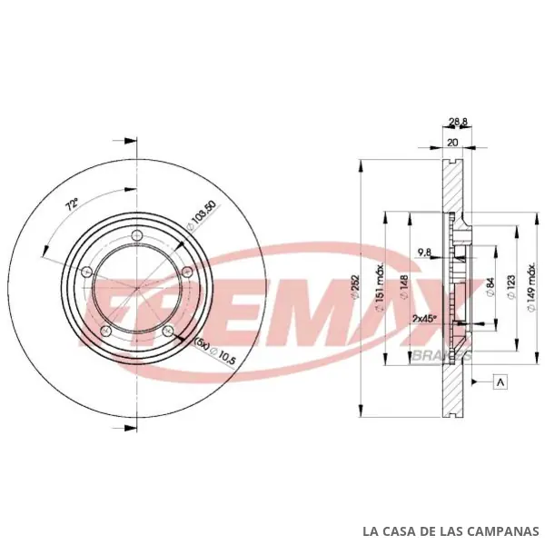 BD0100 DISCO DE FRENO DELANTERO