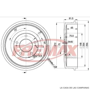 BD0101 CAMPANA DE FRENO TRASERO