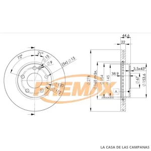 BD0111 DISCO DE FRENO DELANTERO
