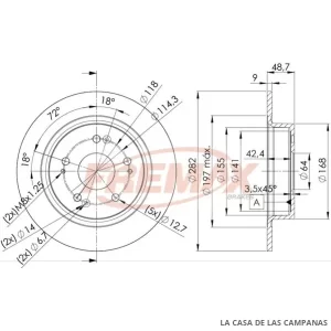 BD0114 CAMPANA DE FRENO TRASERO