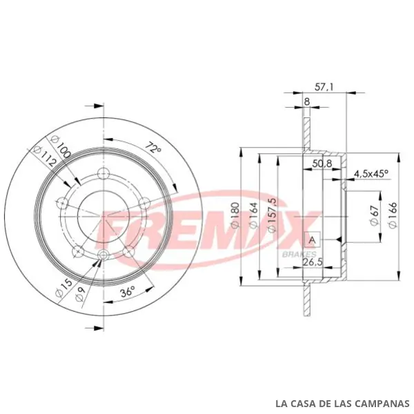 BD0119 DISCO DE FRENO TRASERO