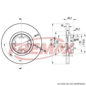 BD0170 DISCO DE FRENO DELANTERO