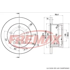 BD0183 DISCO DE FRENO TRASERO