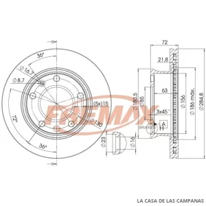 BD0187 DISCO DE FRENO DELANTERO