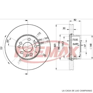 BD0212 DISCO DE FRENO DELANTERO