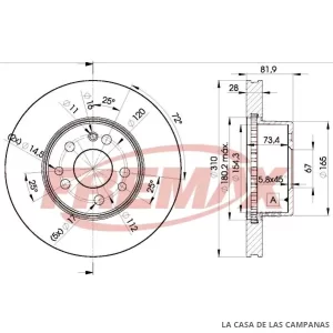 BD0312 DISCO DE FRENO DELANTERO