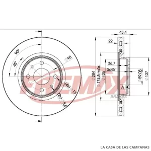 BD0356 DISCO DE FRENO DELANTERO