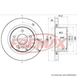 BD0380 DISCO DE FRENO DELANTERO