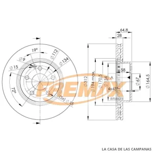 BD0414 DISCO DE FRENO DELANTERO