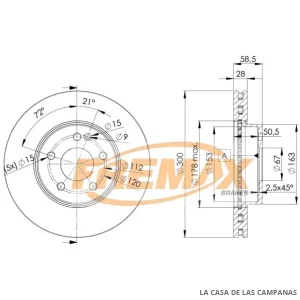 BD0415 DISCO DE FRENO DELANTERO