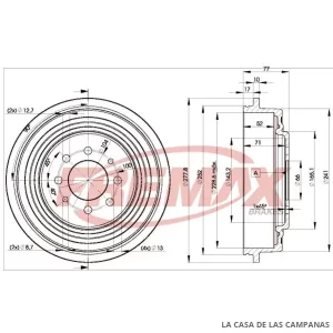 BD0511 CAMPANA DE FRENO TRASERO