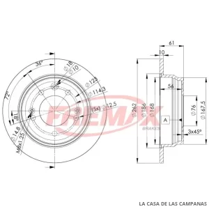 BD0581 DISCO DE FRENO TRASERO