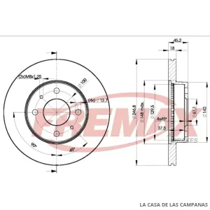 BD0602 DISCO DE FRENO DELANTERO