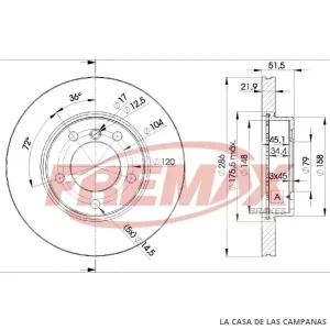 BD0674 DISCO DE FRENO DELANTERO