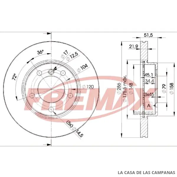 BD0674 DISCO DE FRENO DELANTERO