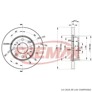 BD0838 DISCO DE FRENO DELANTERO