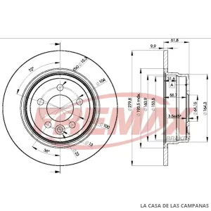 BD0847 DISCO DE FRENO TRASERO