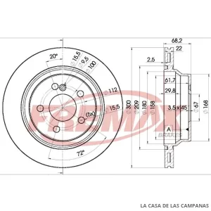BD0910 DISCO DE FRENO TRASERO