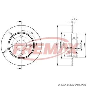 BD1063 DISCO DE FRENO SÓLIDO DELANTERO