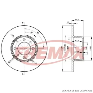 BD1070 DISCO DE FRENO DELANTERO
