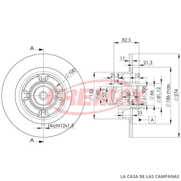 BD1181 DISCO DE FRENO DELANTERO
