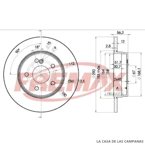 BD1213 DISCO DE FRENO TRASERO