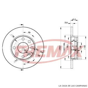 BD1240 DISCO DE FRENO DELANTERO