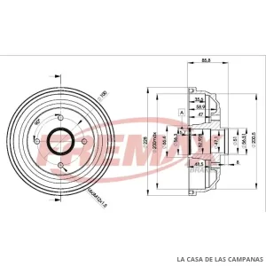 BD1242 CAMPANA DE FRENO TRASERO