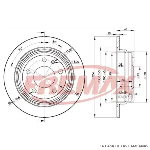 BD1387 DISCO DE FRENO TRASERO