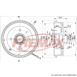 BD1511 CAMPANA DE FRENO TRASERO
