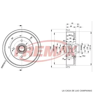 BD1512 CAMPANA DE FRENO TRASERO