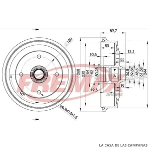 BD1514 CAMPANA DE FRENO DELANTERO