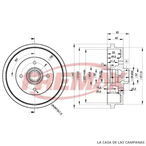 BD1516 CAMPANA DE FRENO TRASERO