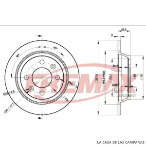BD1543 DISCO DE FRENO TRASERO
