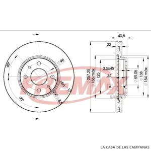 BD1650 DISCO DE FRENO DELANTERO