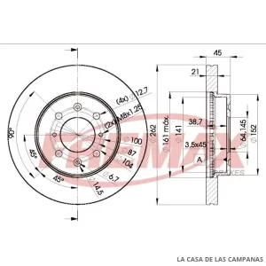 BD1700 DISCO DE FRENO DELANTERO