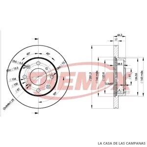 BD1702 DISCO DE FRENO DELANTERO