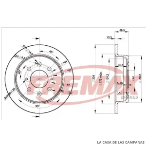 BD1703 DISCO DE FRENO TRASERO