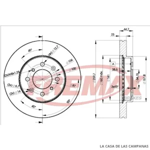 BD1704 DISCO DE FRENO DELANTERO