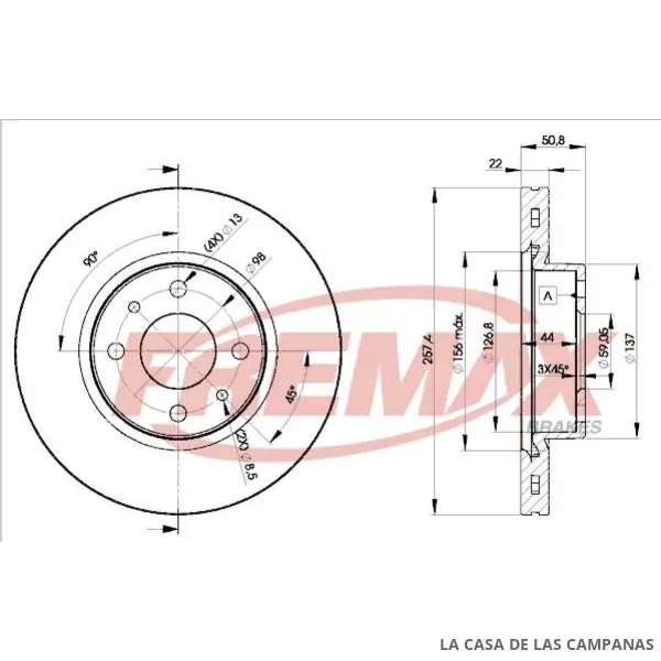 BD1751 DISCO DE FRENO DELANTERO