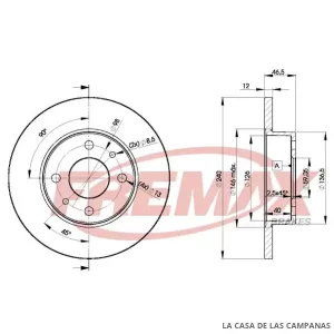 BD1815 DISCO DE FRENO DELANTERO