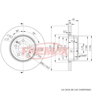 BD1971 DISCO DE FRENO TRASERO