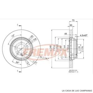 BD1973 DISCO DE FRENO DELANTERO