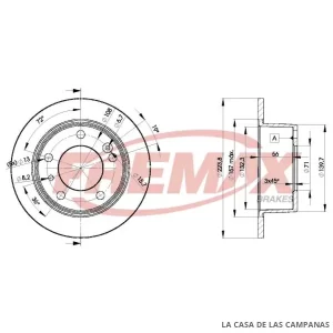 BD2062 DISCO DE FRENO TRASERO