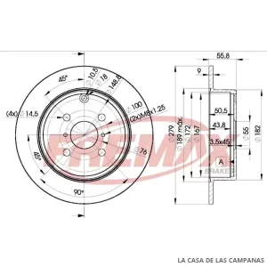 BD2081 DISCO DE FRENO TRASERO