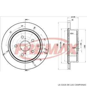BD2082 DISCO DE FRENO TRASERO